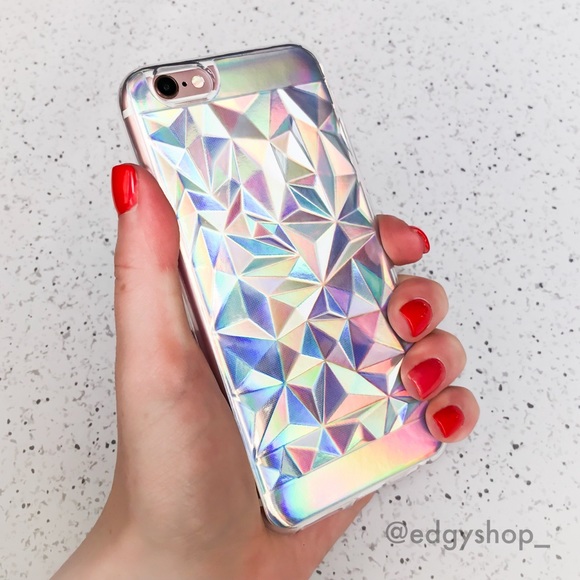 THE EDGY SHOP Accessories - Holographic Diamond iPhone Case